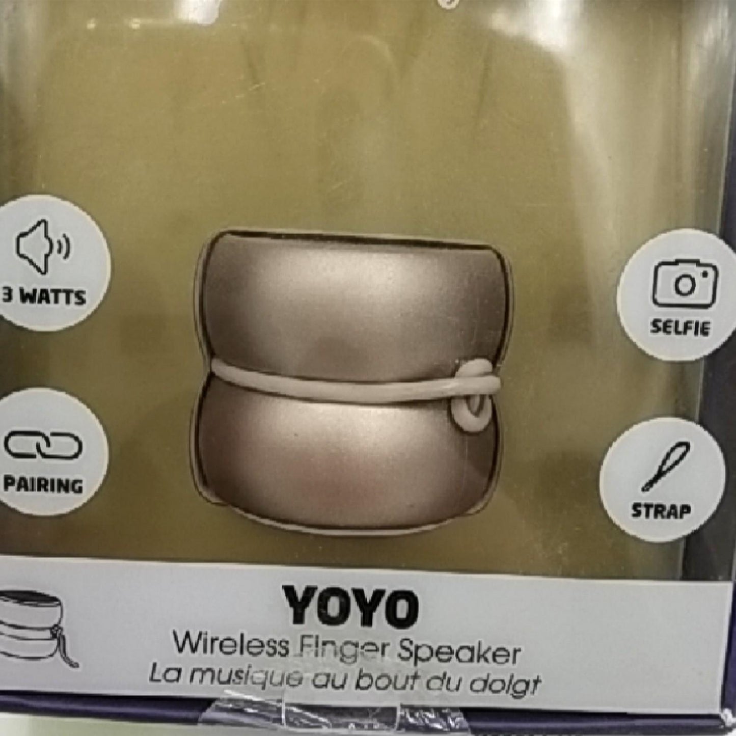 Xoopar Ultrakompakter Mini Bluetooth Lautsprecher Yoyo-Lautsprecher - Leistungsstarker 3 Watt Lautsprecher - Nomadic-Lautsprecher mit 4 Stunden Autonomie - Format Lautsprecher 3 cm (Gold, Stereo)