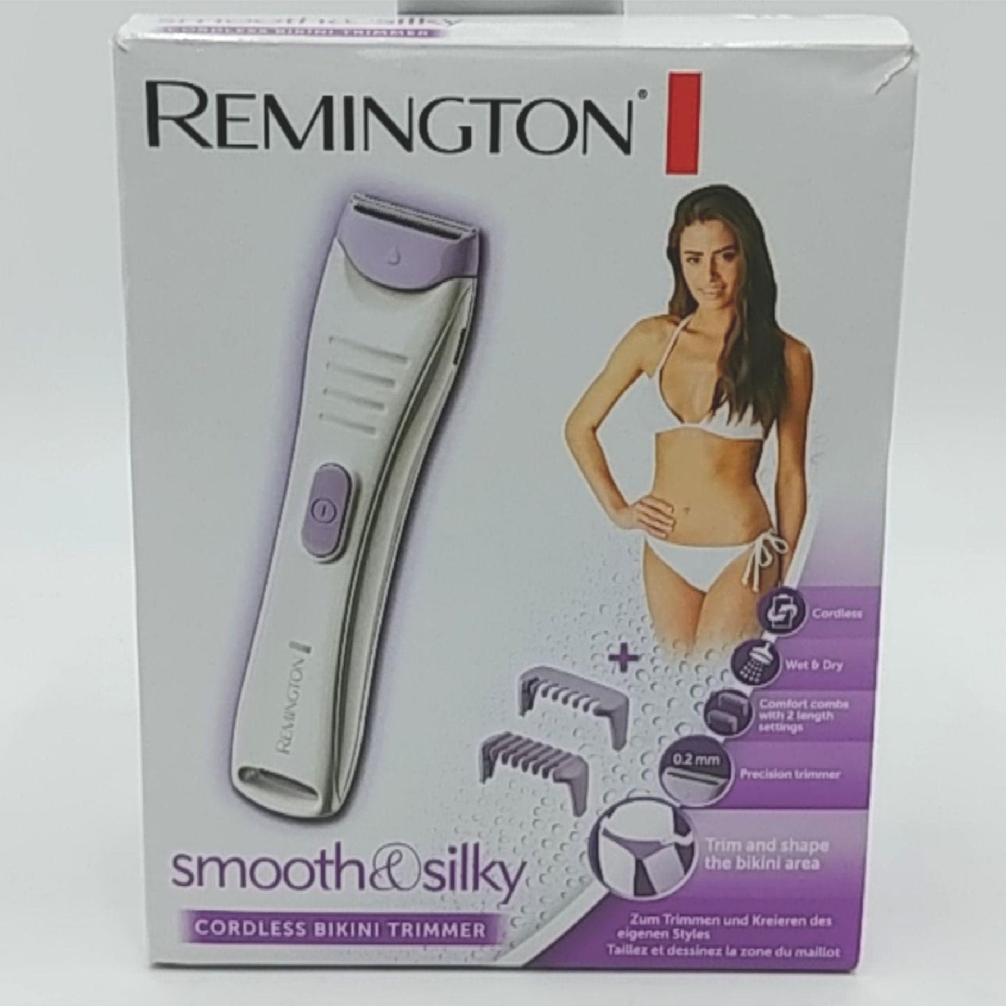 Remington Damen Trimmer Rasierer Body Shirt Wasserdicht 2 Sabots BKT4000 Glatt Effizient