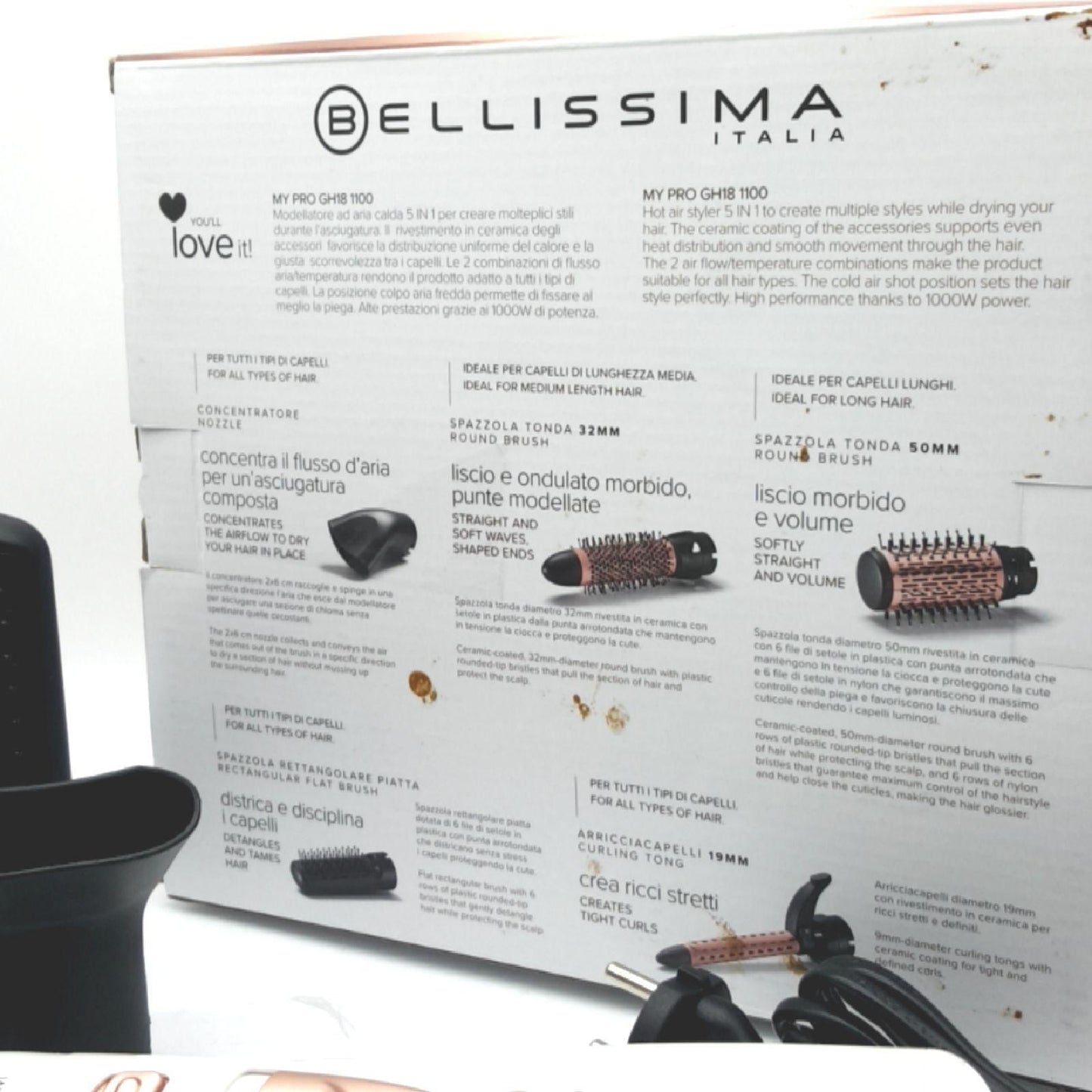 Imetec Bellissima My Pro GH18 1100 Air Shaping Machine Haarbürsten Beschichtungsbürsten Beauty Lockenstyler Entwirrender
