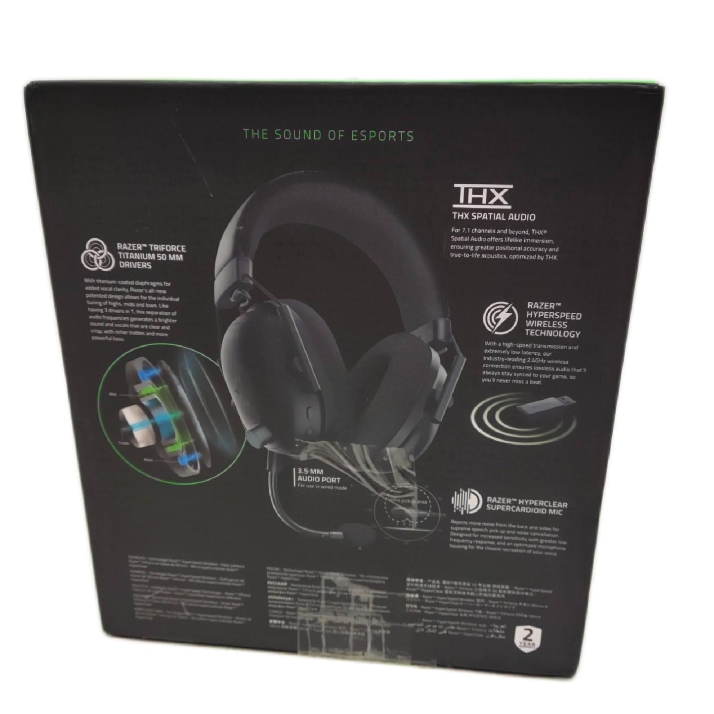 Razer Kopfhörer V2 Pro Gaming Esports Titan HyperClear Dongle fehlt