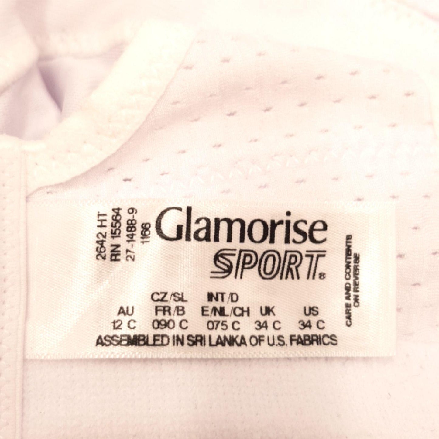 Weiss Sport BH Damenbekleidung 75C variablem Halt große Größen Plusgröße feminin