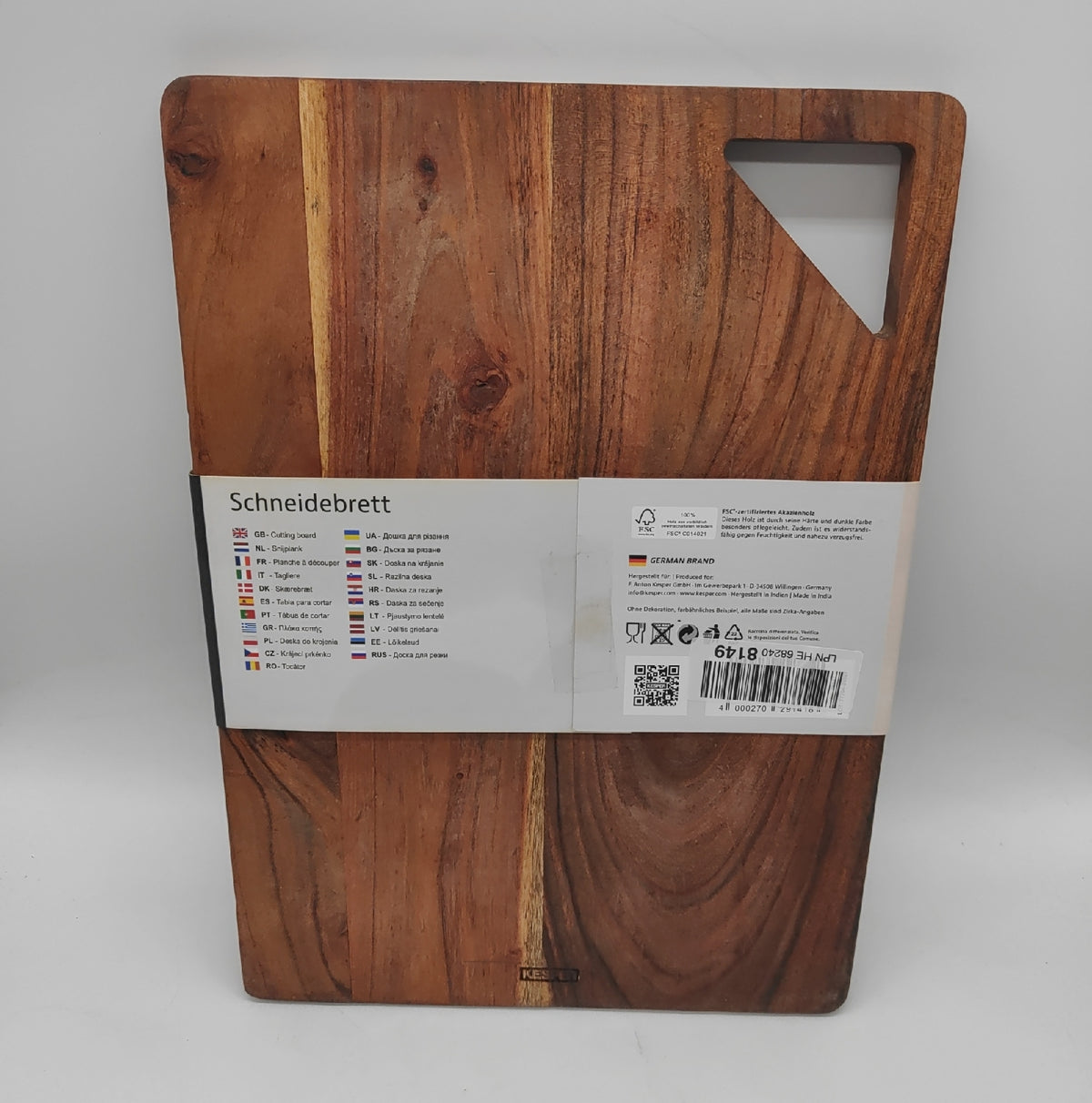 KESPER Schneidbrett Akazienholz 355 x 255 Holz leicht beschädigt un