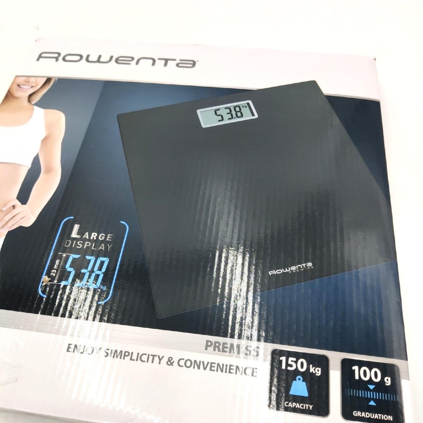 Rowenta BS1400 Premiss elektronische Personenwaage bis zu 150 kg Gewicht Waage Badzimmer digital