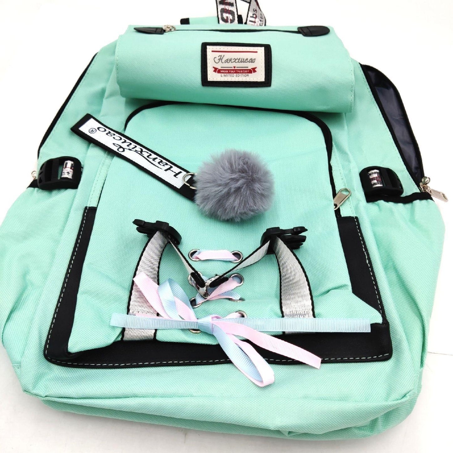 HANXIUCAO Schulrucksack Schulranzen Schultasche Verschlossen USB Ladeansch