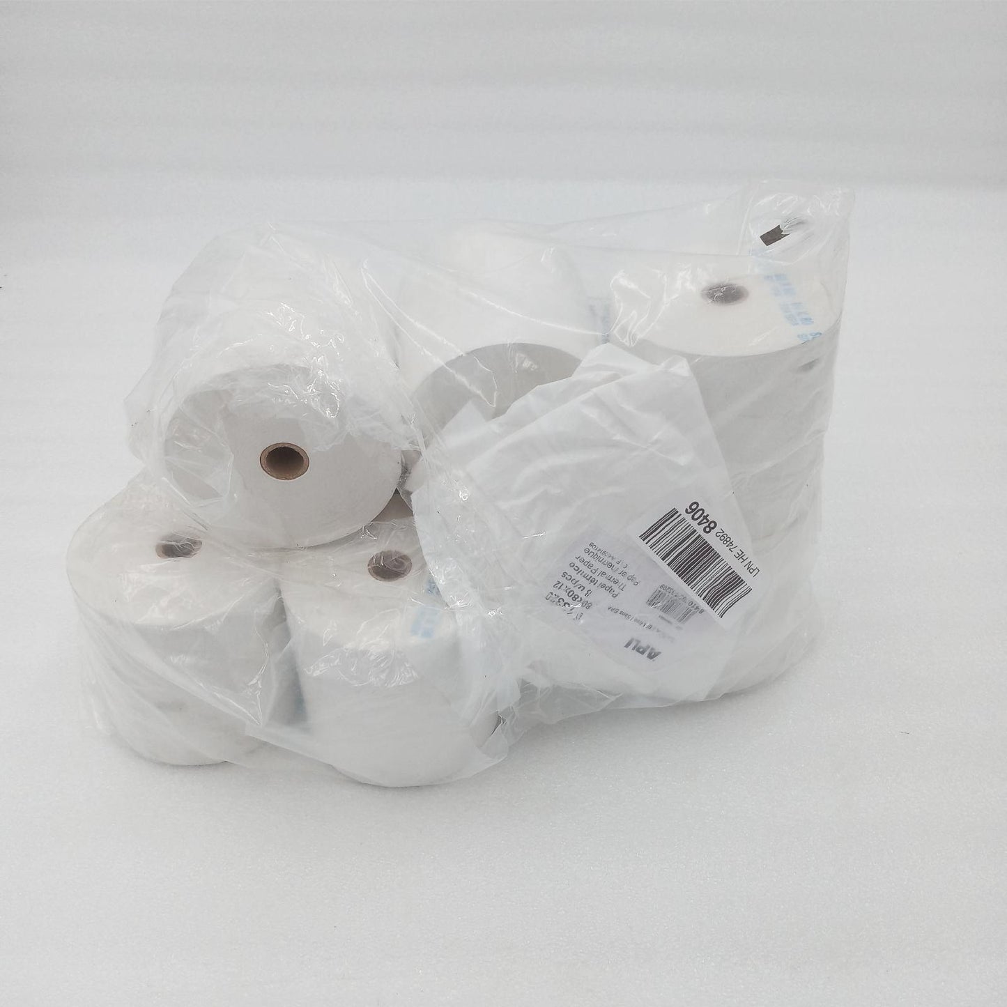 Apli Paquet Thermique de 8 Rouleaux de Papier, Blanc, 80 x 80 x 12 mm