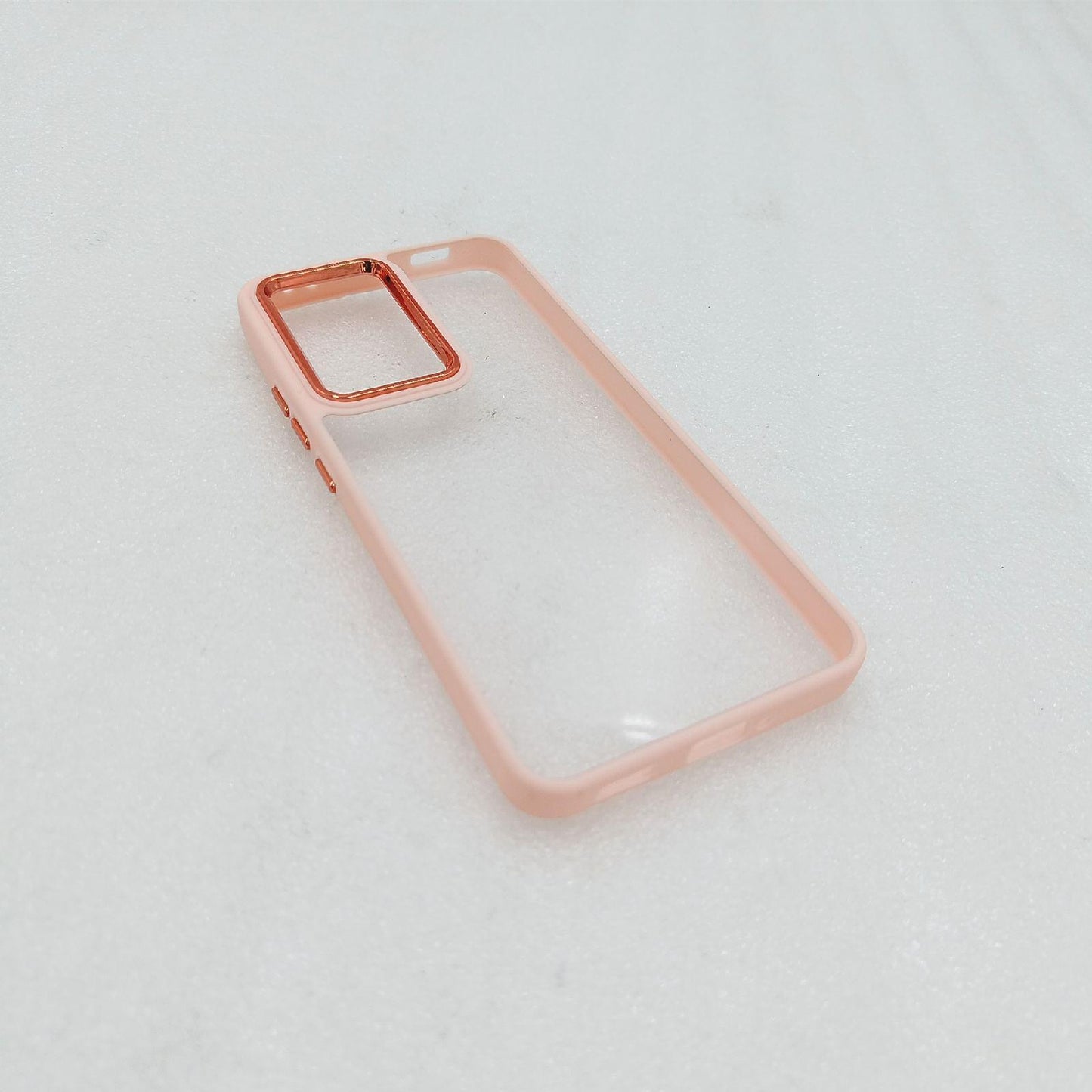 DESSEN Transparente Hülle für Xiaomi Poco F5 Pro 5G, Stoßfest Bumper Handyhülle, Schutzhülle mit Farbiger Rahmen Plus Galvanisierte Farblich Abgesetzte. Rosa