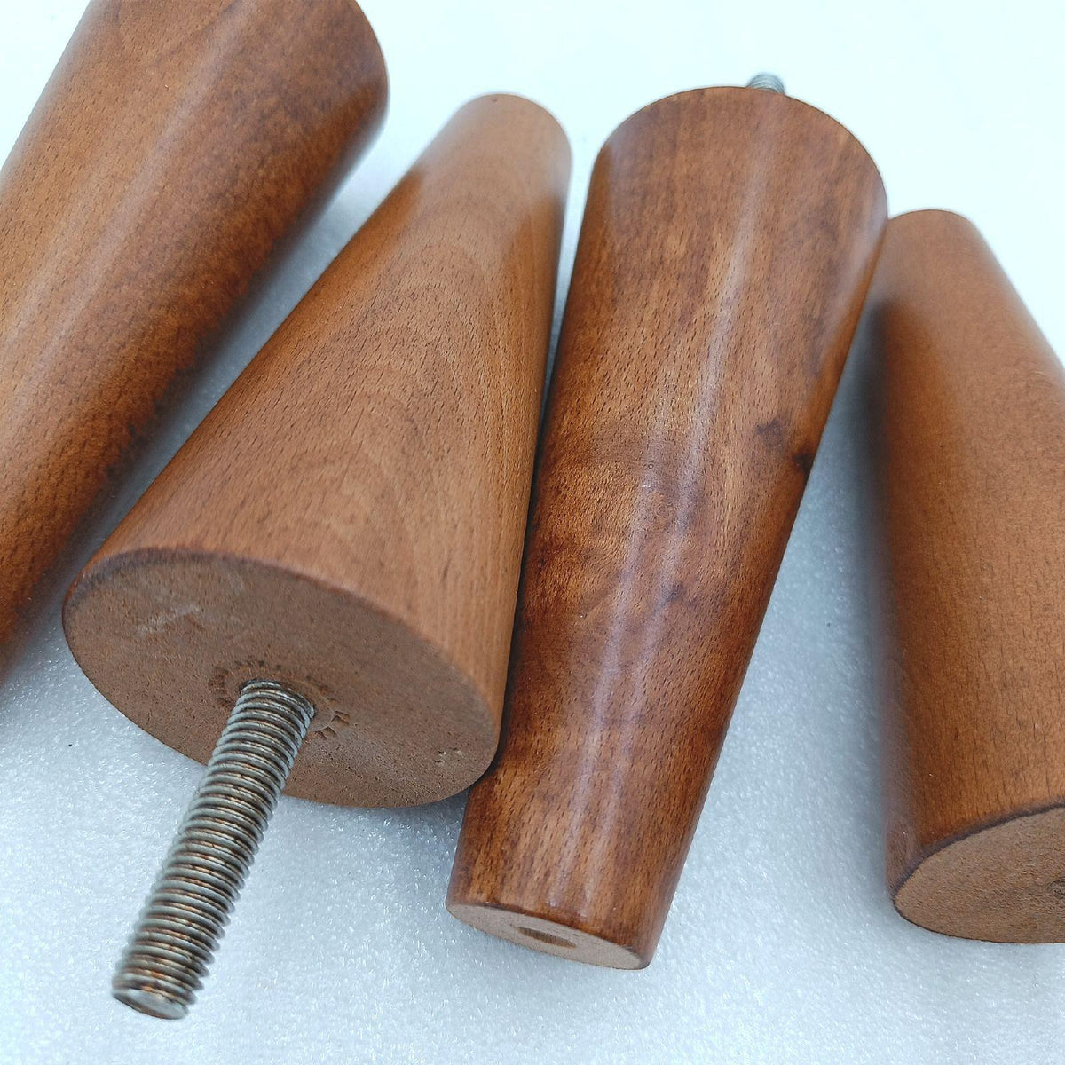 IPEA Möbelfüße Sofa Füße Holz Walnuss Höhe 14 cm Möbelbeine Kegelform Massivholz