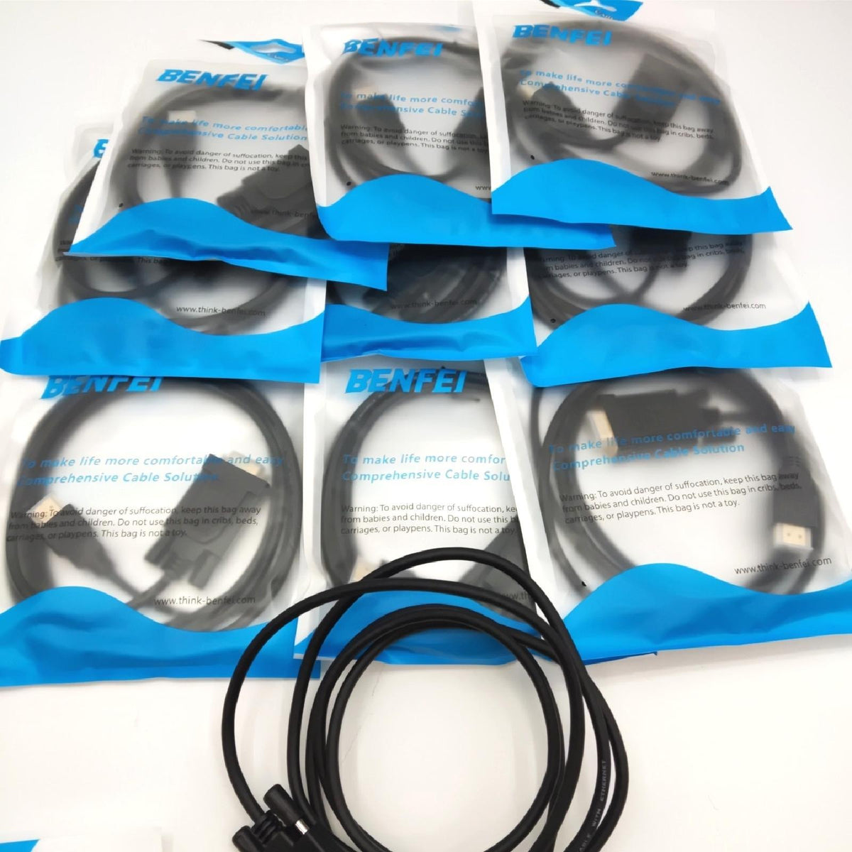 BENFEI HDMI zu VGA Kabel 1 8M 10 Stück Unterstützt Full HD 1080p Konvertiert HDMI-Signal von Laptop/PC/Blu-ray-Player zu VGA-Monitor/Projektor/TV