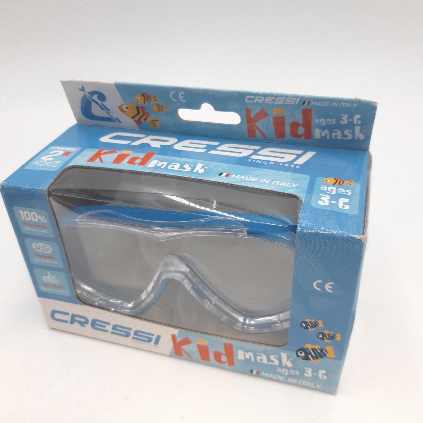 Cressi Tauchmaske Kinder Schwimmen Piumetta Kid Clear Blau Junge Strandurlaub Taucherlebnis