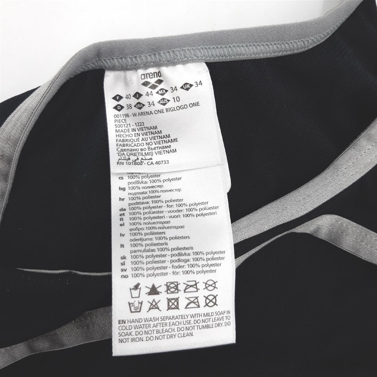 Arena Damen Schwimmanzug Badebekleidung One Big Logo Sportlich Wasser Training Schwimmen