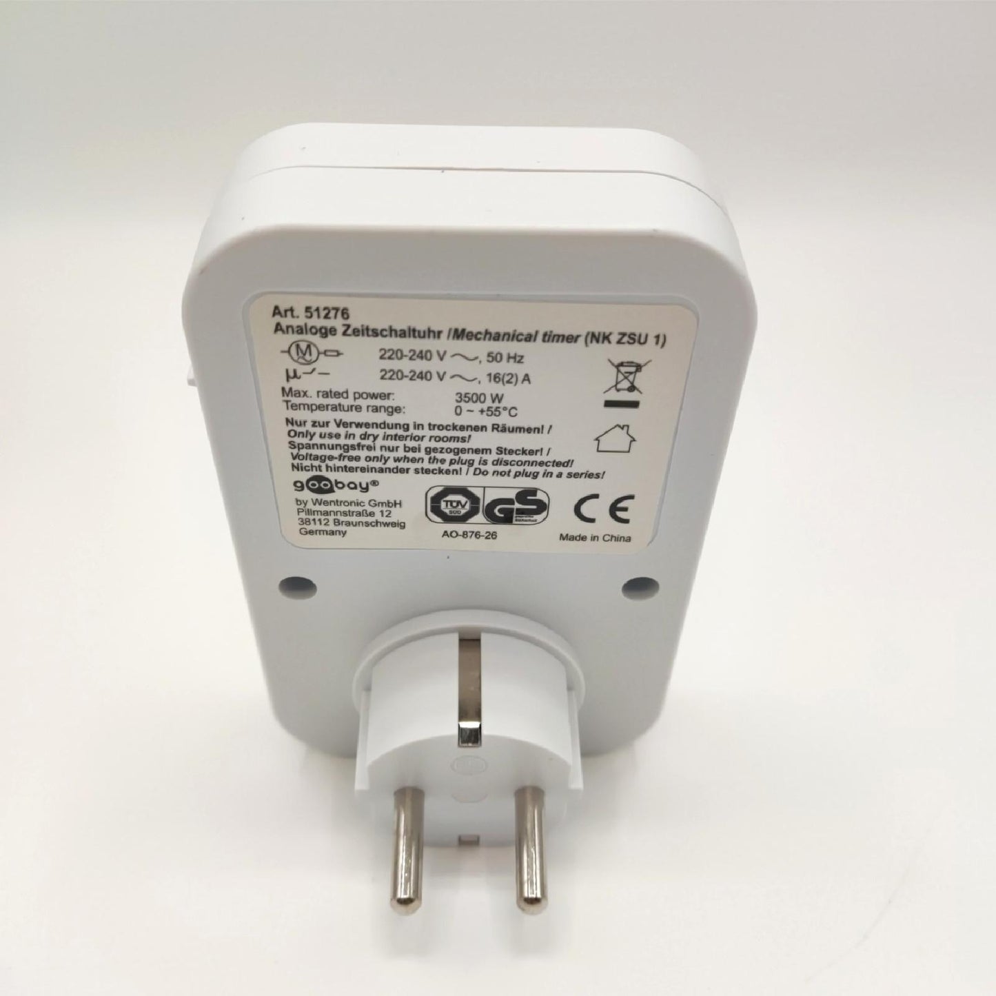 Goobay Zeitschaltuhr Elektronik Haushalt 51276 Timer für Steckdose Energieeins