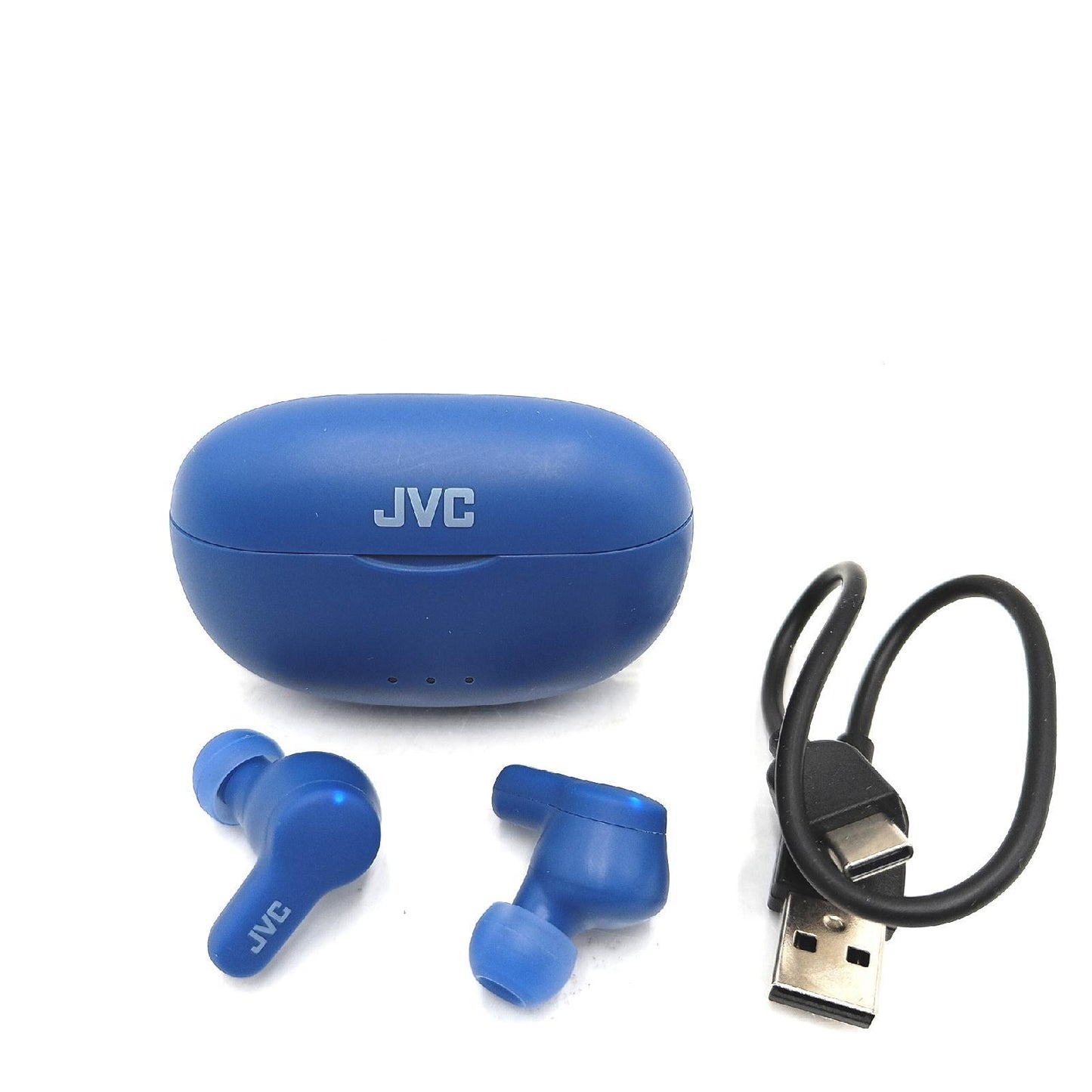 JVC HA-Z77T-A Gumy True Wireless Kopfhörer mit weichen Elastomer Ohrstöpseln, 3 Sound-Modi, Bluetooth 5.3, 24 Std. Akkulaufzeit, iPX4 Spritzwasserschutz, (Blueberry Blue)