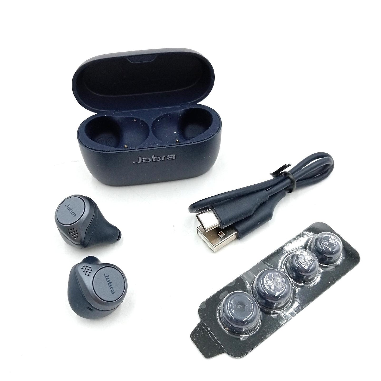 Jabra Elite Active 75t – Wireless Charging – Sport In-Ear Bluetooth Kopfhörer mit aktiver Geräuschunterdrückung und Langer Akkulaufzeit für True-Wireless-Erlebnis bei Telefonaten, Musik - Marine-Blau