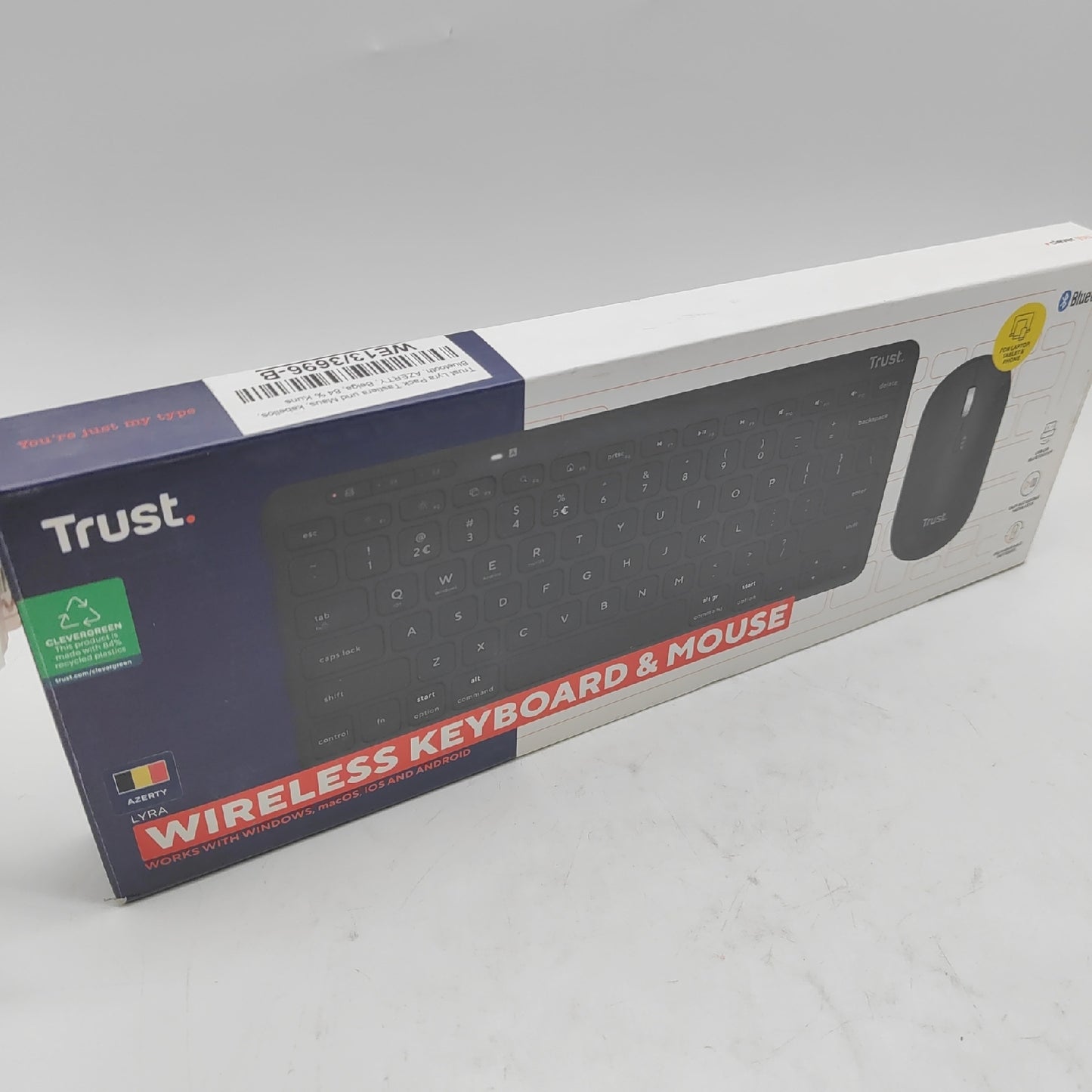 Trust Tastatur und Maus Set Computerzubehör Lyra Pack kabellos Bluetooth ergonomisch komfortabel Bel
