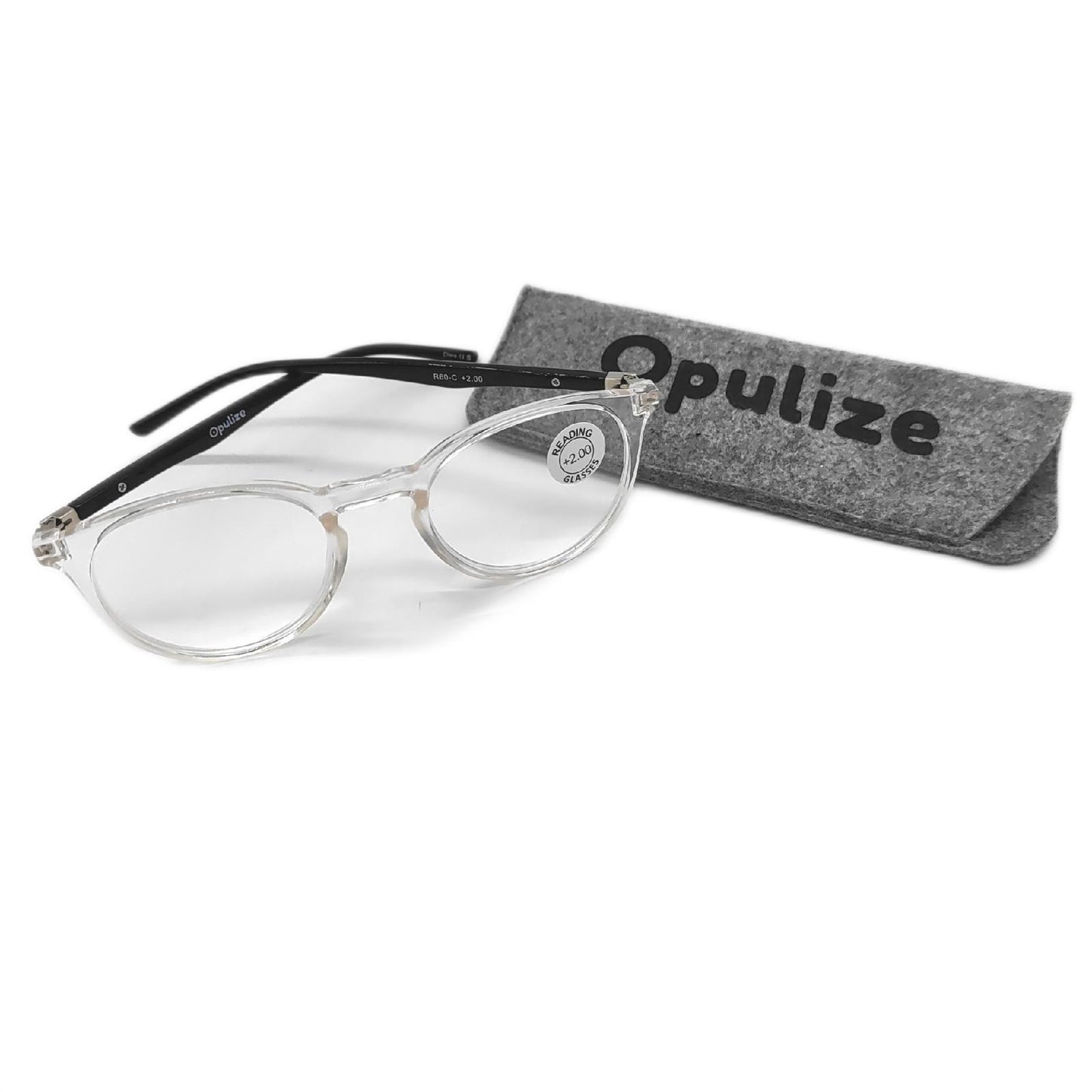 OPULIZE Lesebrille Metall Brillen Runder Rahmen Federscharniere Kratzfest Transparent Unisex Designs