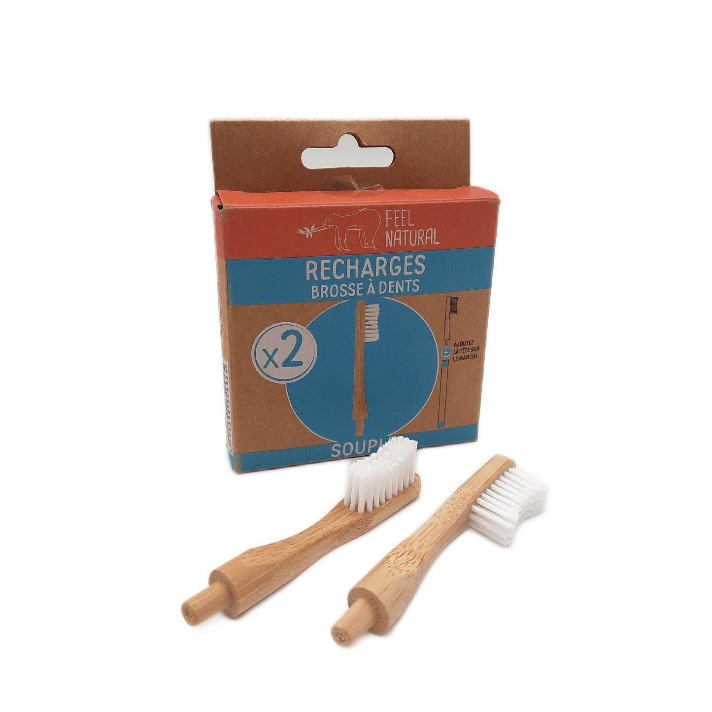 Feel Natural Zahnbürste Zahnpflege Bambuszahnbürste 2er Pack