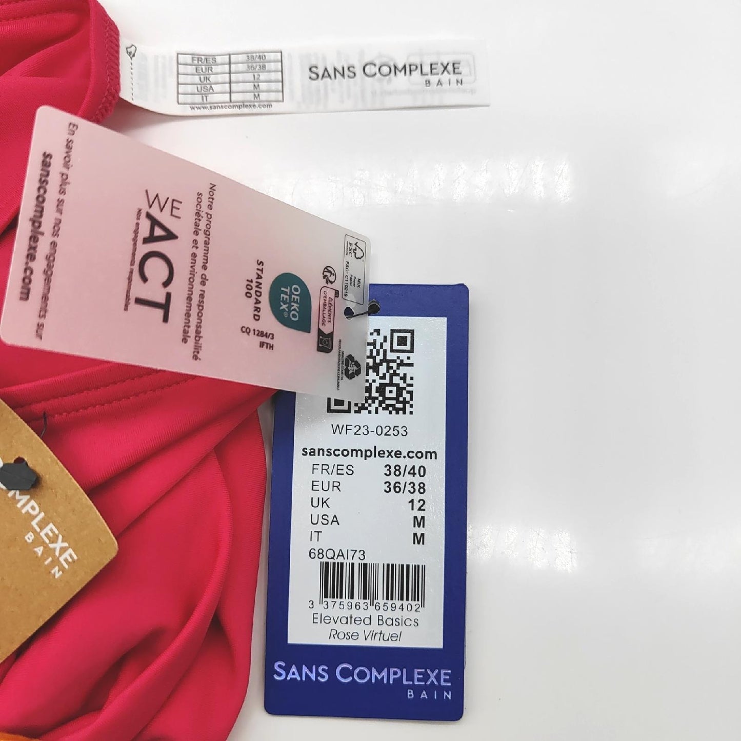 Sans Complexe Badeanzug Damen Bademode Erhöhter Rosa 36 38 Figurformend Strandmode