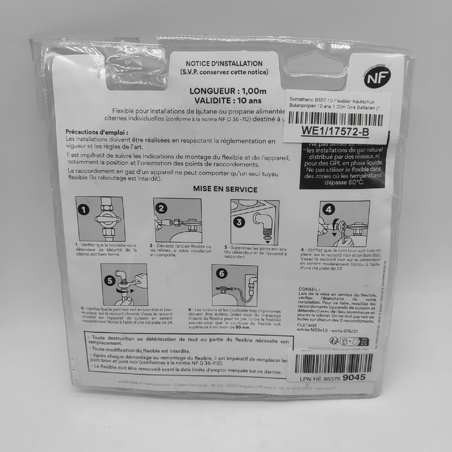 Somatherm Kautschuk Schlauchleitung Butanpropan B657 10 Flexibel langlebig und sicher