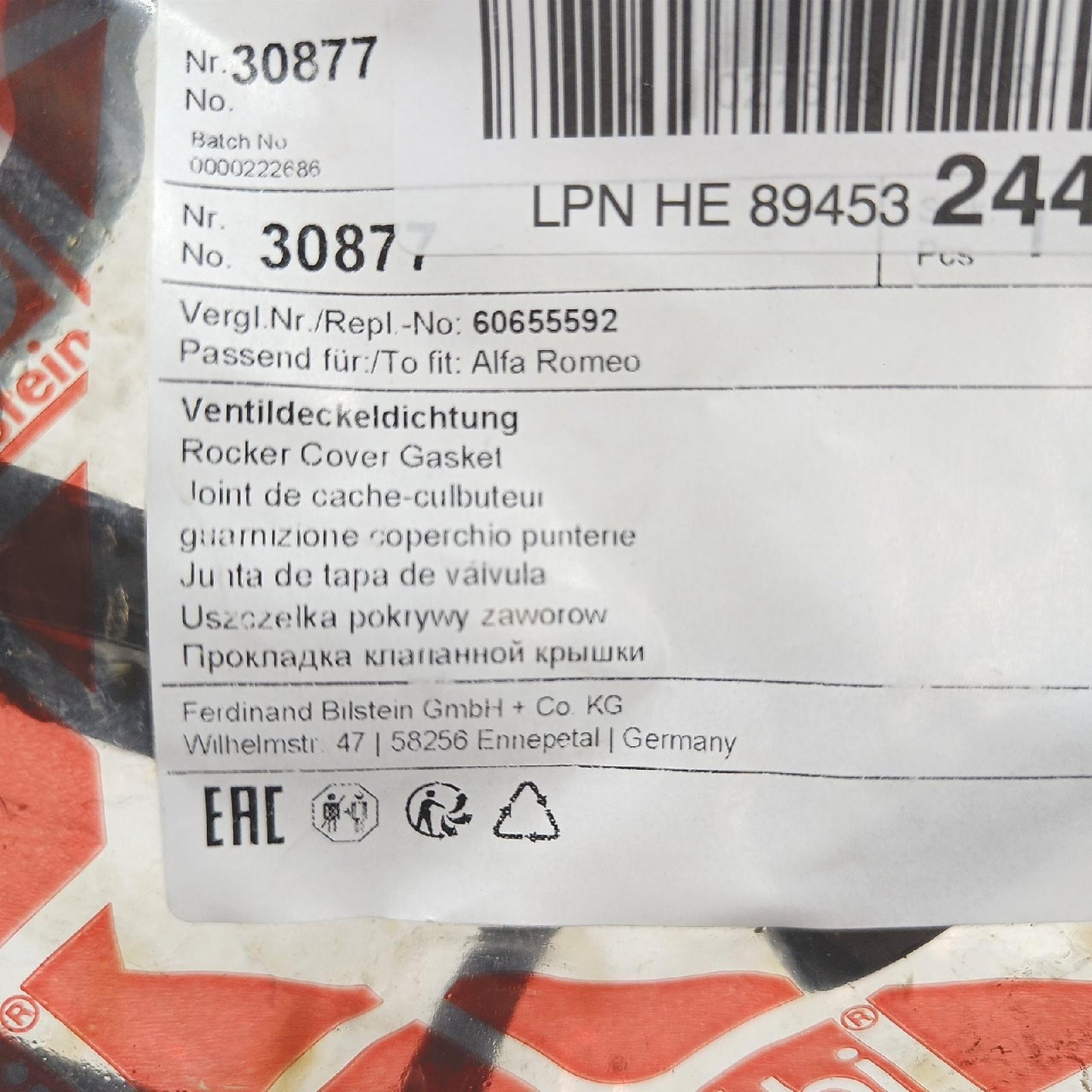 febi bilstein Ventildeckeldichtung Autoteile 30877 Ersatzteil für Motor