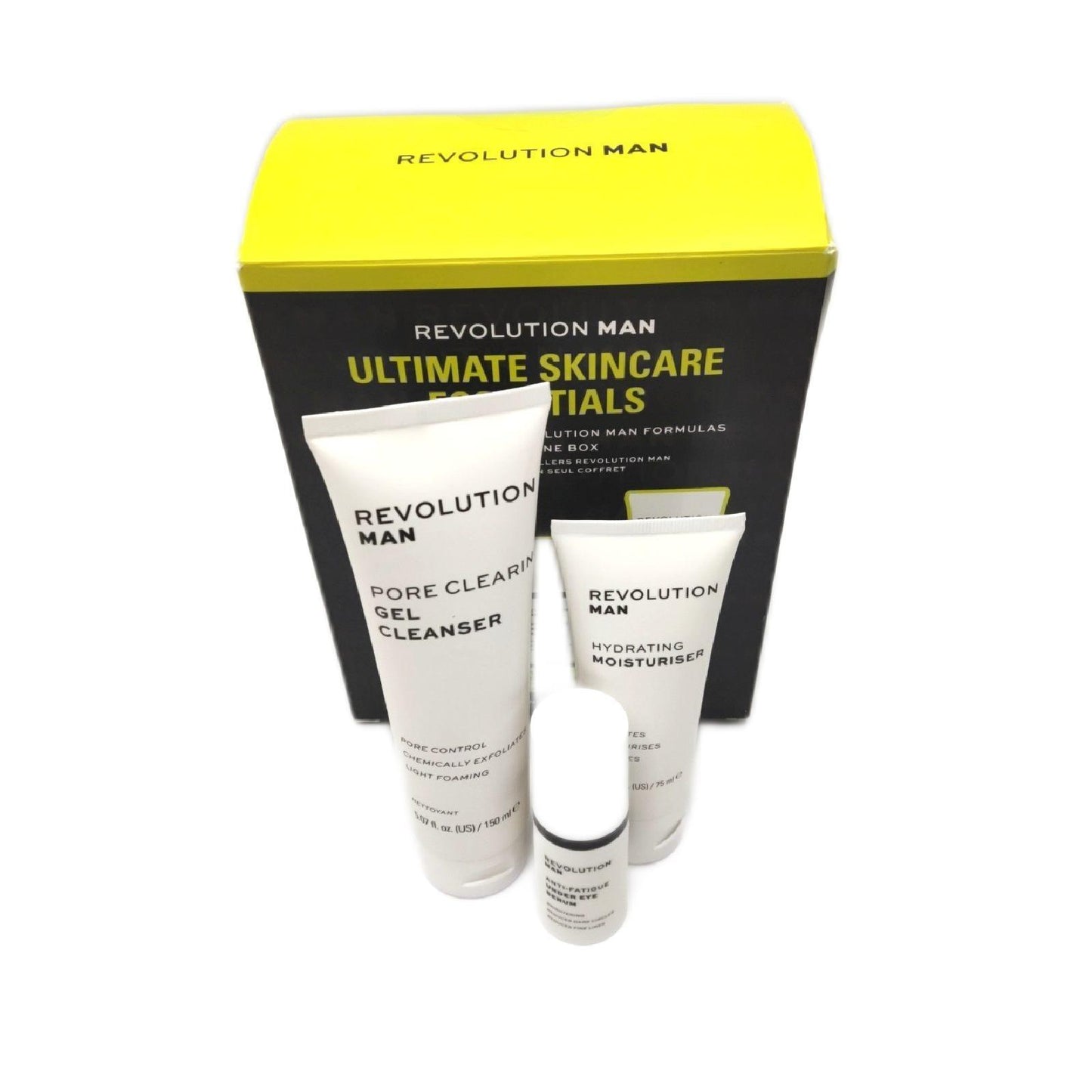 Revolution Man, ultimatives Hautpflege Essentials Geschenkset für Männer, inklusive Gesichtsreiniger, Feuchtigkeitscreme und Augenserum
