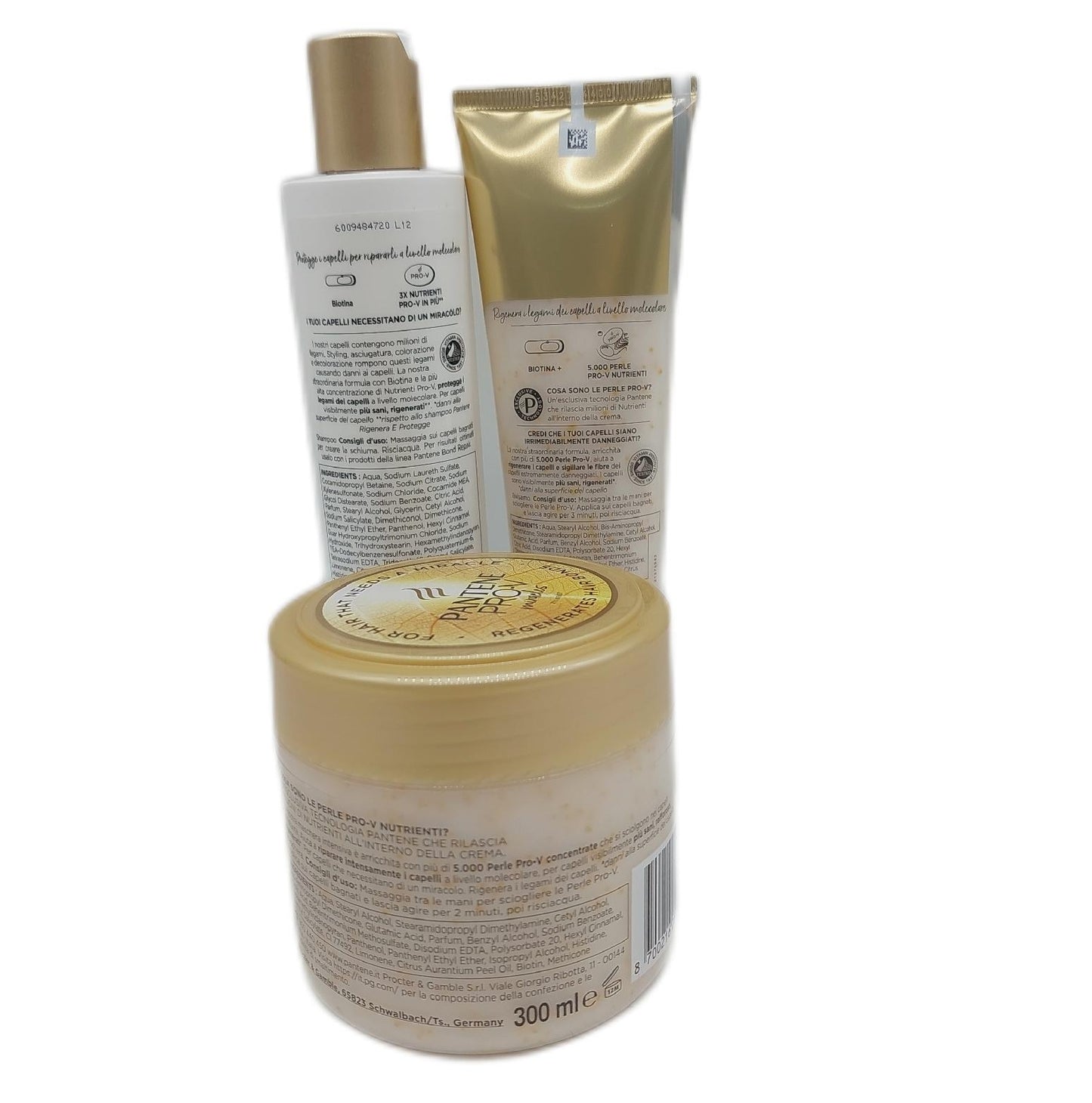 Pantene Set Capelli Molecular Bond Repair Shampoo 250ml Maschera 300ml Shampoo