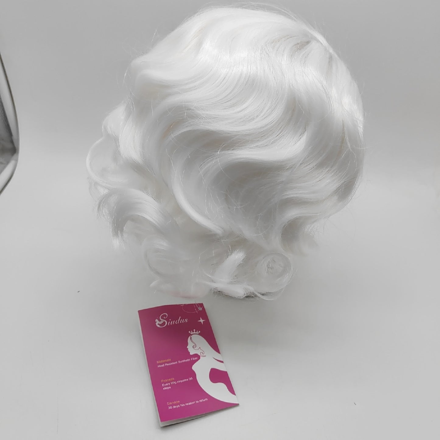 Siudus Perücke Damen Haare Vintage Stil 1920er Jahre Kurz Lockige Wellen Frisur