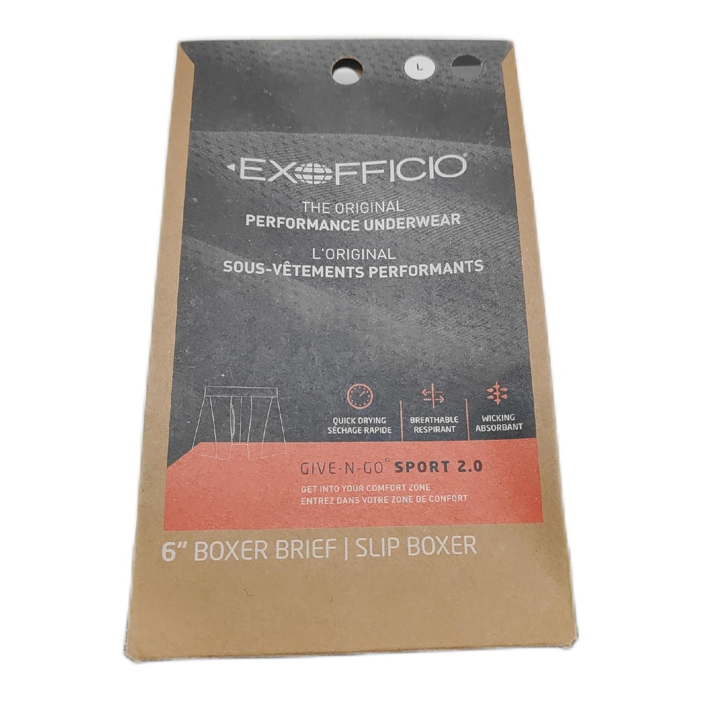 ExOfficio Boxershorts Herrenbekleidung Give n Go Sport Mesh 2 0 Komfort Baumwolle atmungsaktiv schwarz Stahl Onyx