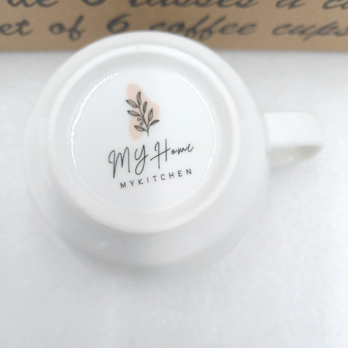 Markenname Kaffeetassen Set Geschirr Weiß Porzellan Retro Design für Kaffee Genießer