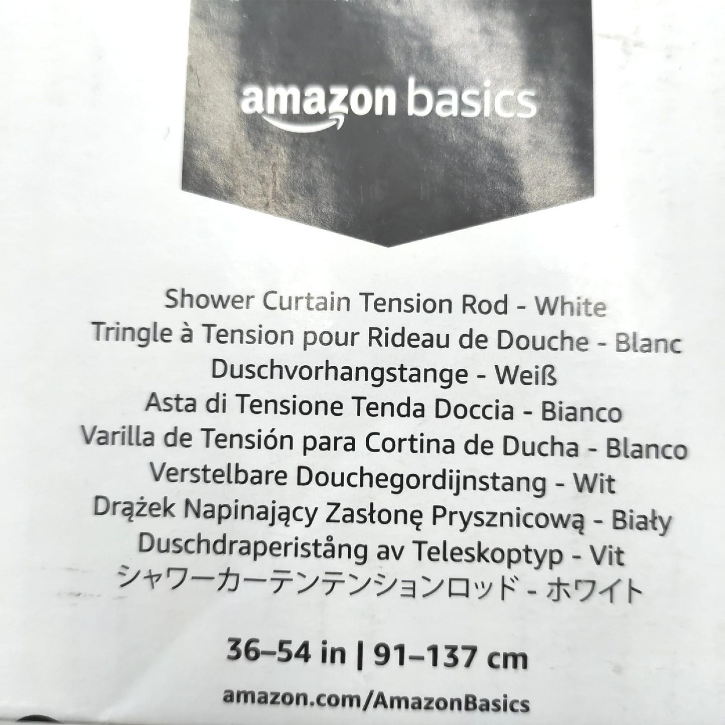 Amazon Basics Teleskop Duschvorhangstange Badzubehör 91 bis 137 cm Weiß flexibel und praktisch