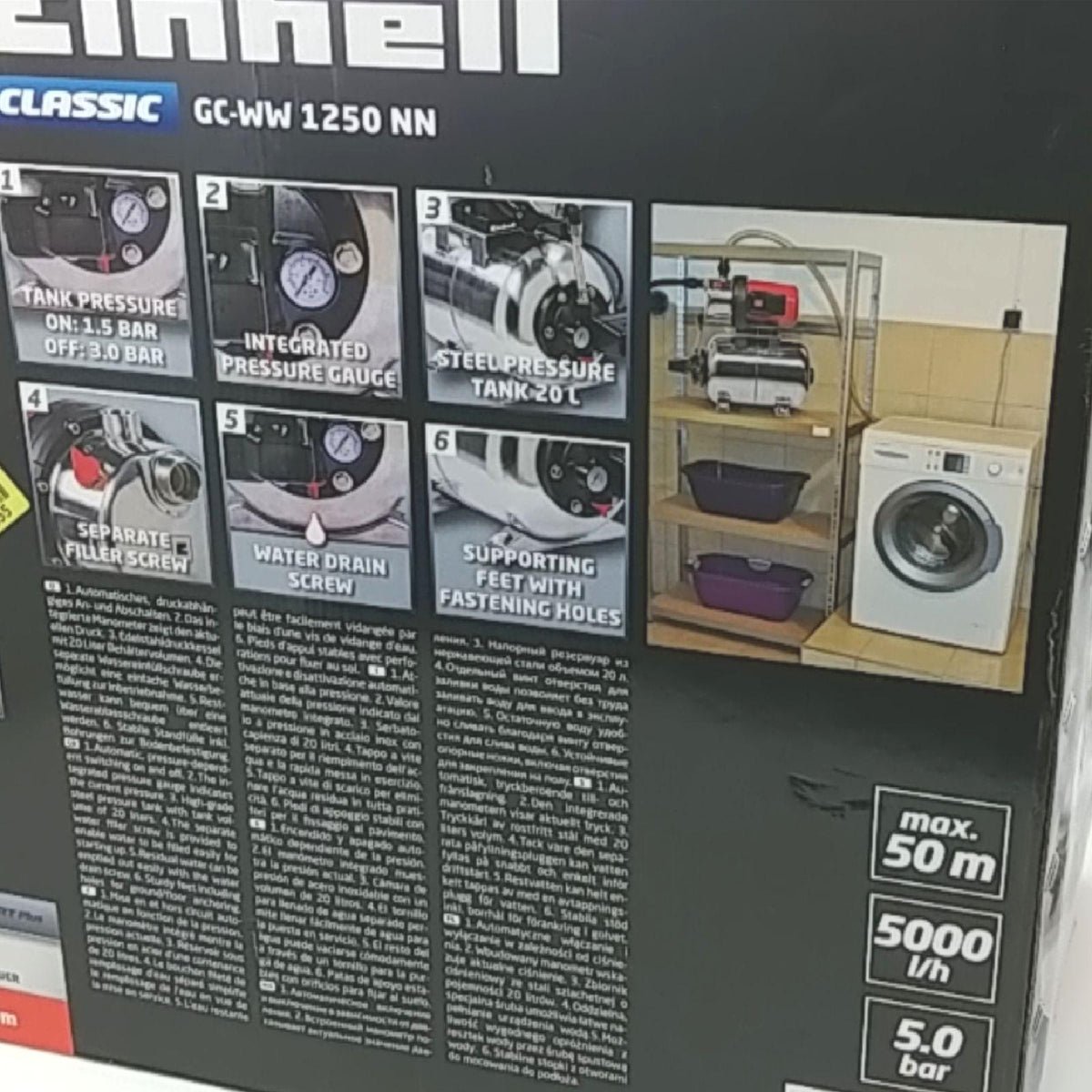 Einhell Hauswasserwerk Gartenpumpen Bewaesserung GC WW 1250 Leistungsstark