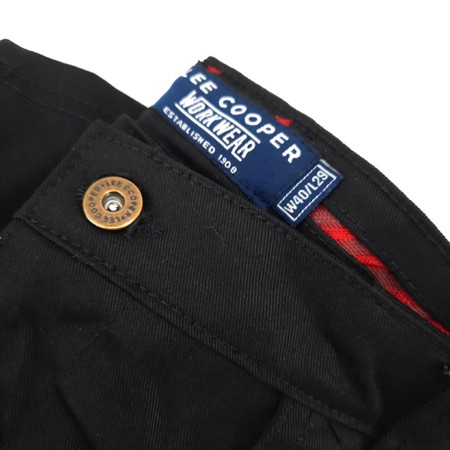 Lee Cooper Cargohose Arbeitskleidung Herren LCPNT206 Multi Taschen Strapazierfähig Schwarz