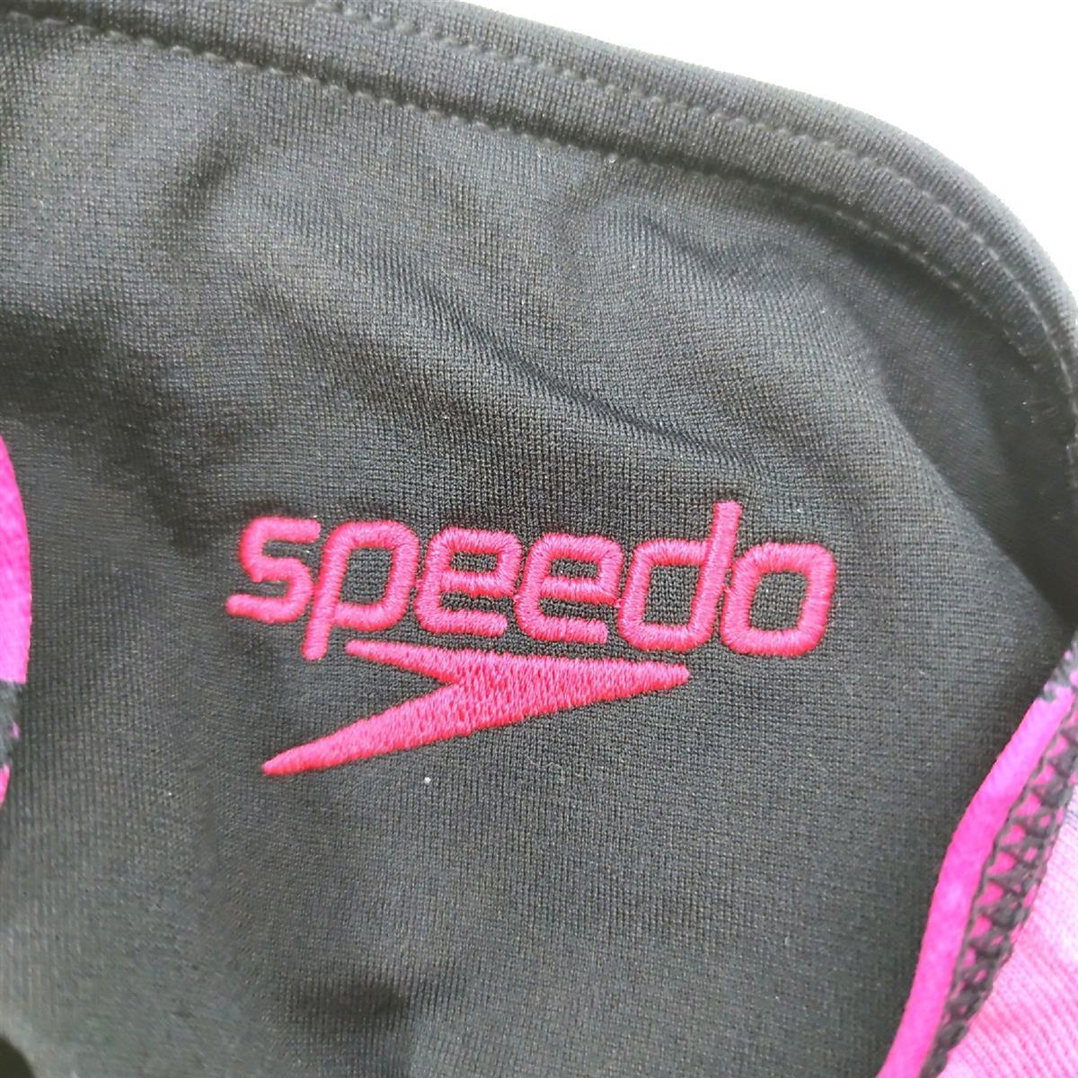 Speedo Damen Hyperboom Splice Muscleback Badeanzug, Schwarz/Rosa, 34