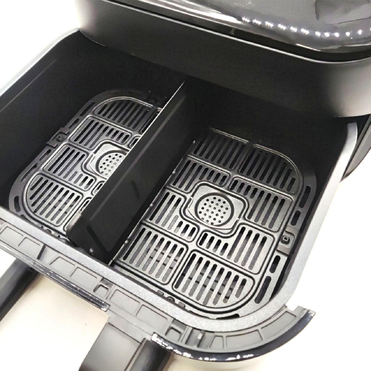 Instant Pot – Versazone Dual Black Heißluftfritteuse – Groß 8 5 l Familiengröße – Einzelner Doppelkorb mit Trennwand – 8 in 1 – Dörren Grillen Backen Braten Aufwärmen Antihaftbeschichtung