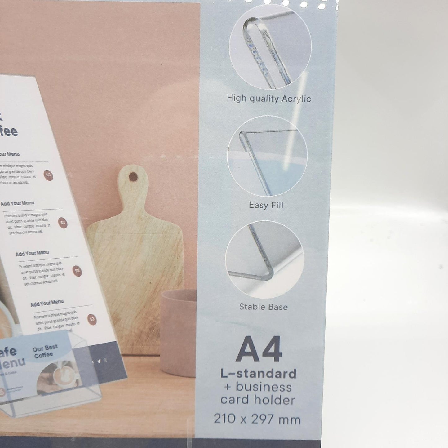 EUROPEL Tischaufsteller Acryl Bürobedarf A4 Hoch Visitenkartenhalter Menükartenhalter Schilderhalter Werbeaufsteller