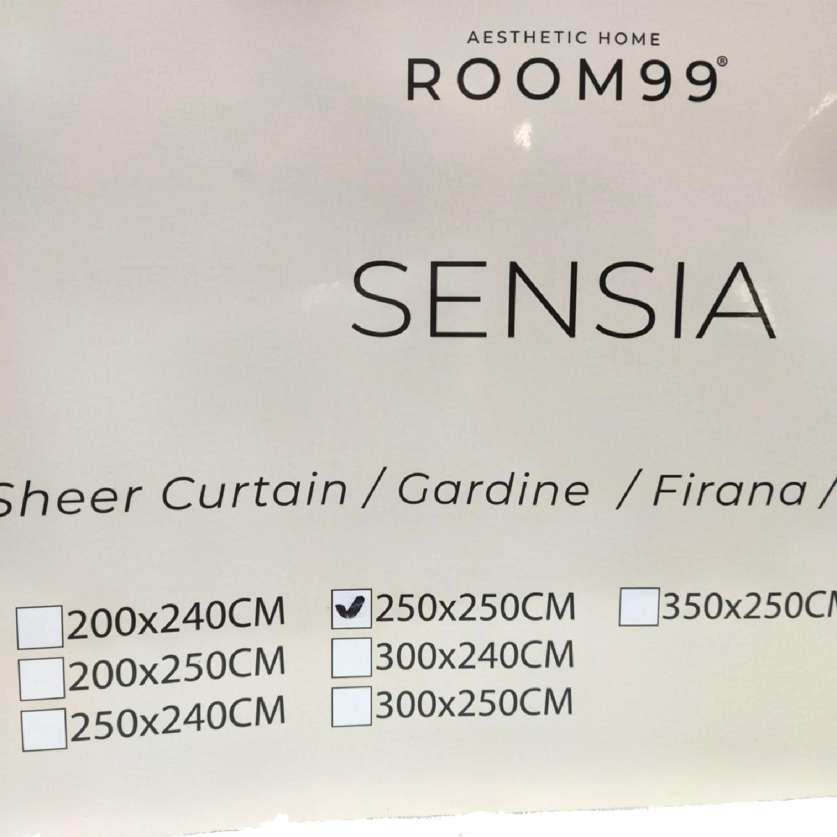 ROOM99 Gardine mit Ösen Sensia 250 x 250 cm Weiß 1 Stück