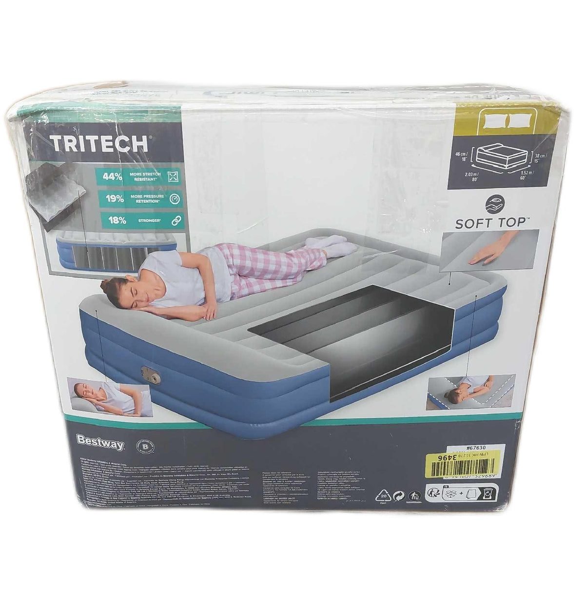 Bestway Luftbett Matratze 2 Sitzer Tritech Elektrische Pumpe Komfort Schlaflösung