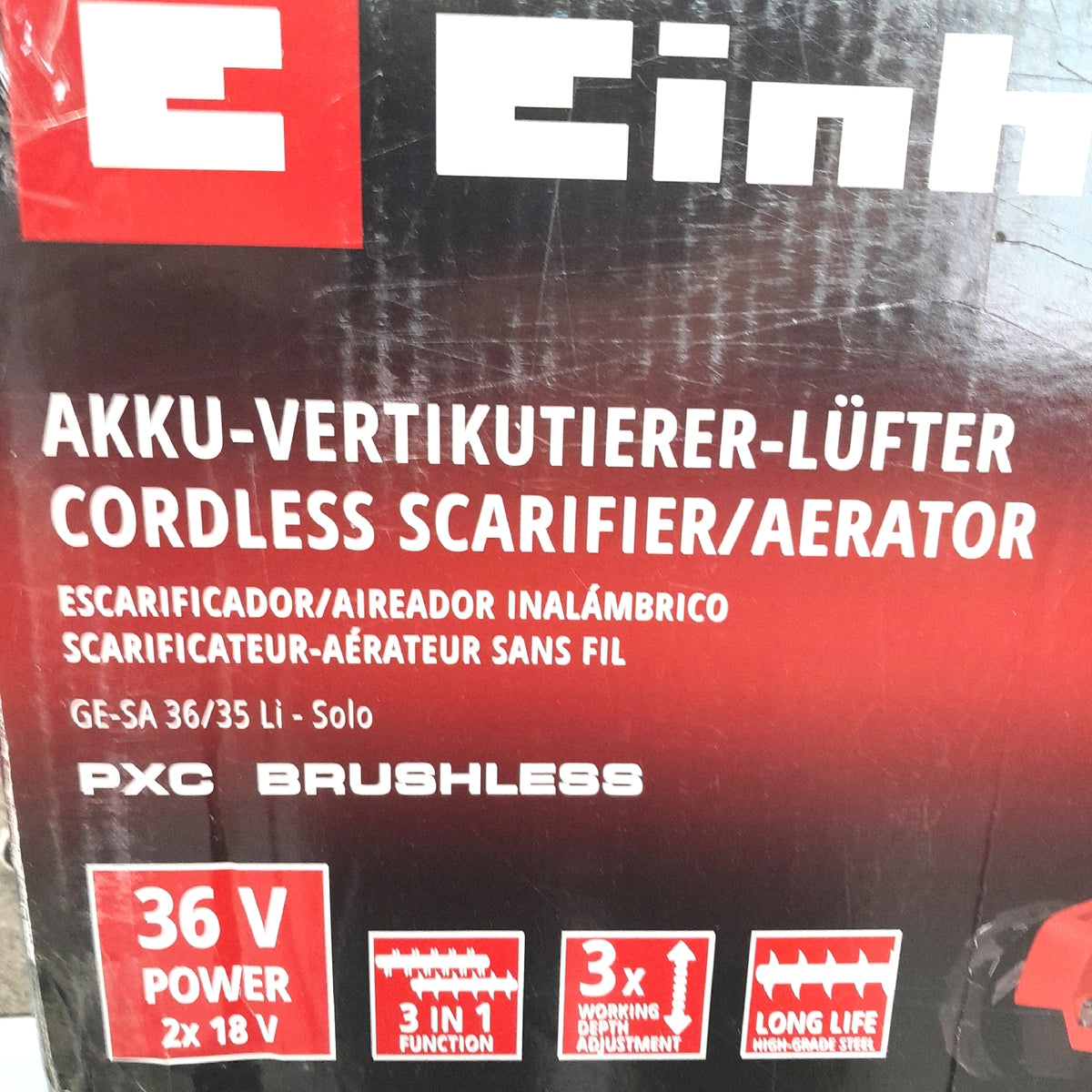 Einhell Akku Vertikutierer Lüfter GE SA 3635 Li Solo Power X Change Li Ion 36 V