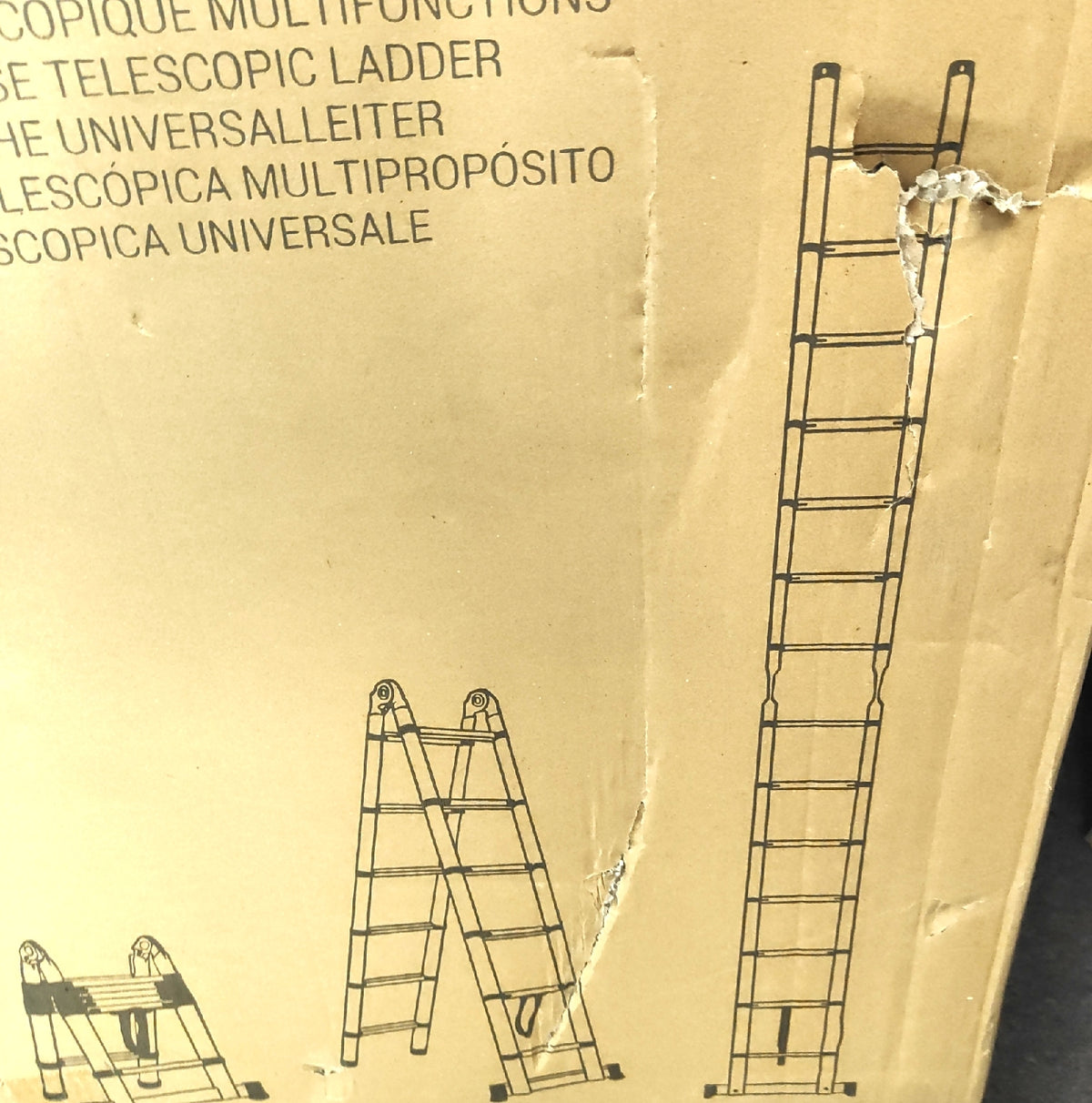 Hoström Aluminium Teleskopleiter 5m Gelenkig Faltbar Ultraleicht Max Belastung 150kg Arbeitshöhe 59m