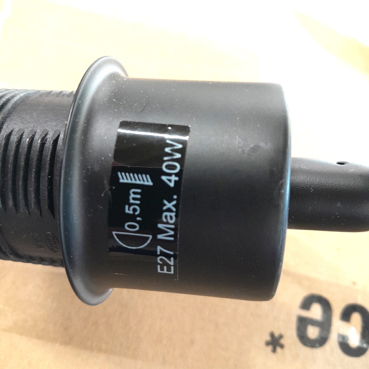 B K Licht Stehleuchte Beleuchtung schwenkbar Retro Stoffschirm schwarz goldener 30