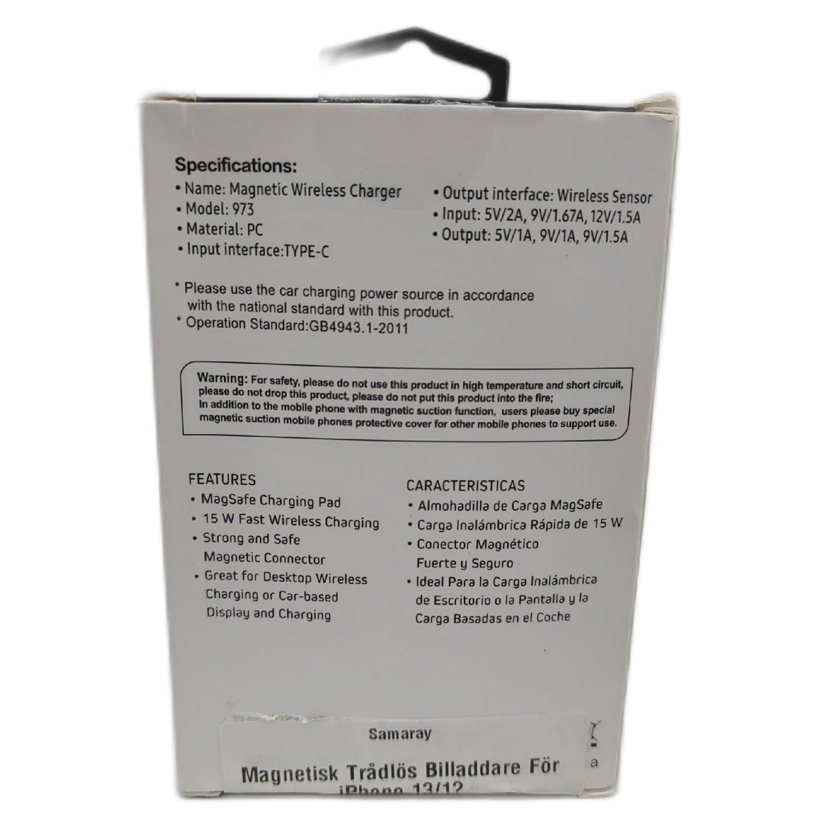 Samaray Autoladegerät Autozubehör Kabelloses Ladegerät iPhone 14 15W Schnellladen Adapter Qc 3 0 Magnetisch