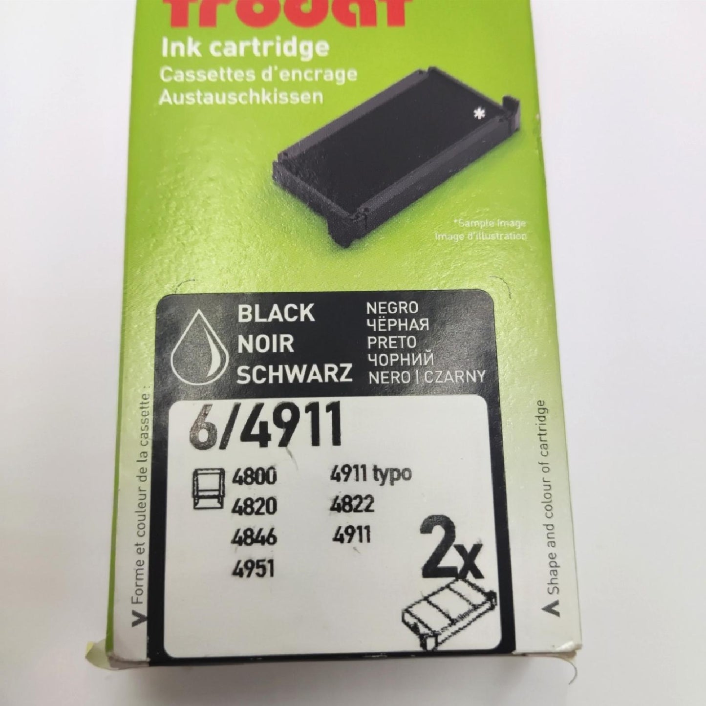 trodat® Stempel-Ersatzkissen 6/4911s - schwarz, 2 Stück