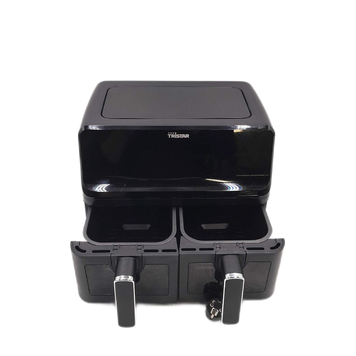 Digitale Heißluftfritteuse Doppelkorb mit Sichtfenster 8Ltr. 8 Programme Timer 2700 Watt