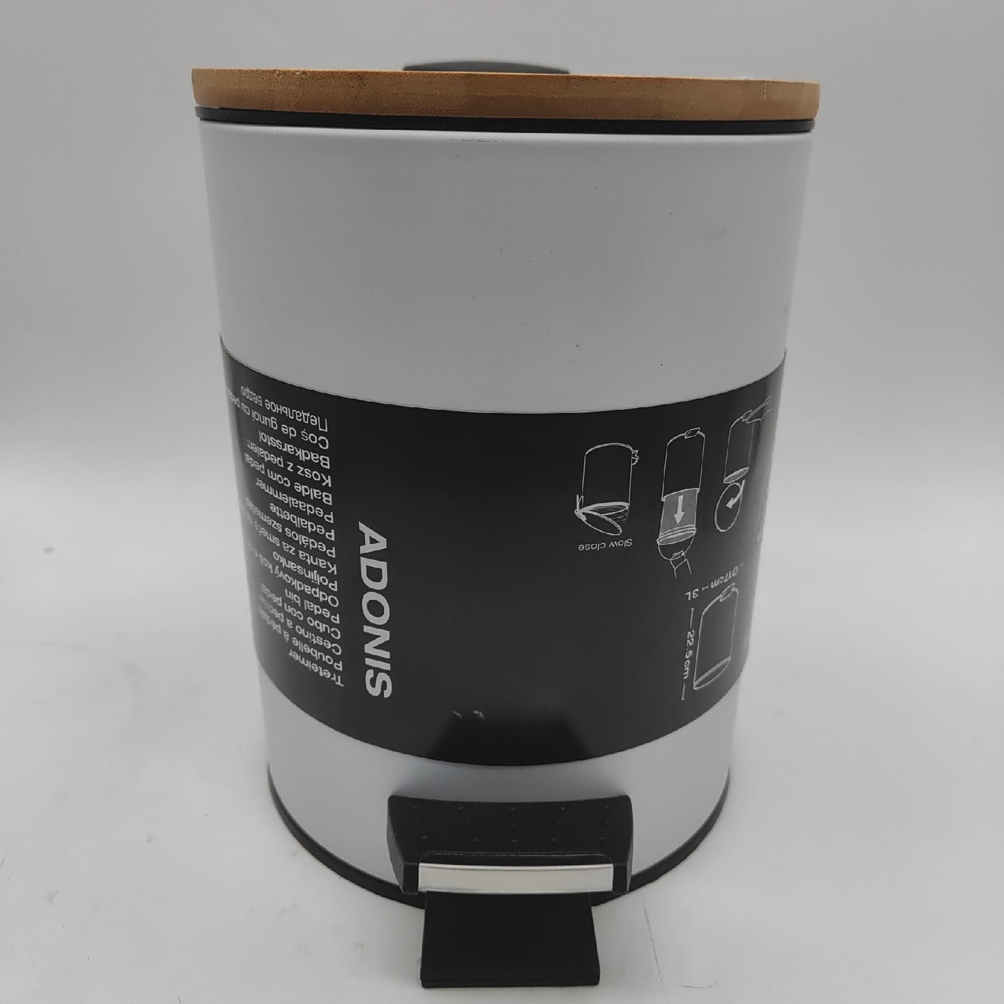 Spirella Kosmetikeimer Badaccessoires 3 Liter Absenkautomatik Edelstahl Bamb