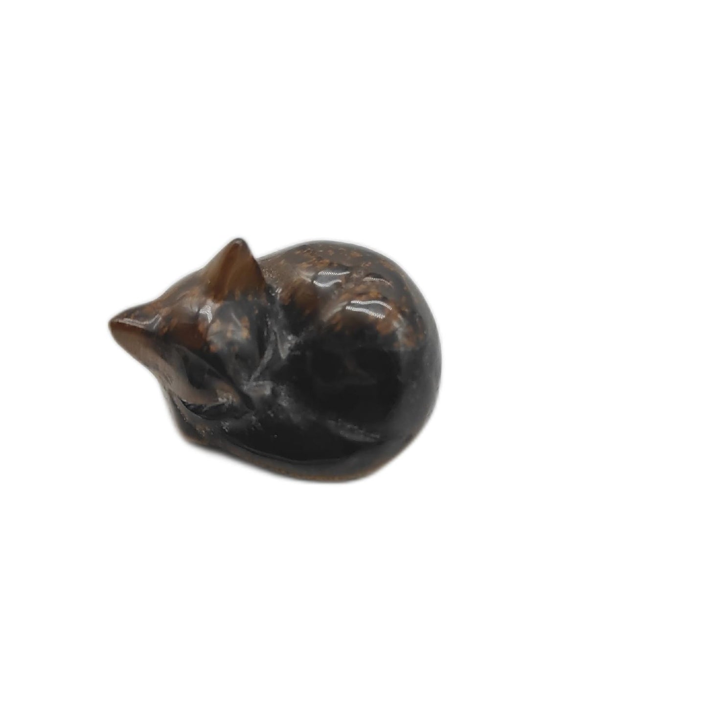 JSDDE Kristallfigur Deko Schlafende Katze Sammlerobjekt Tigerauge Edelstein Dek
