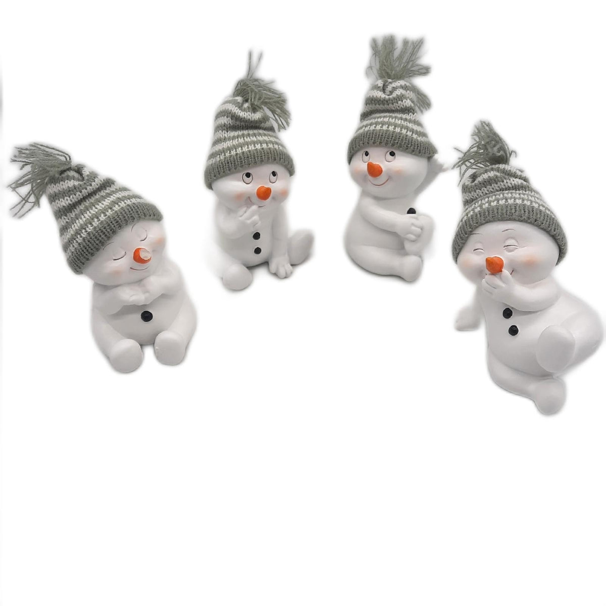 khevga Weihnachtsdeko Deko-Figuren Schneemann grau im 4er Maße - Unvollständig