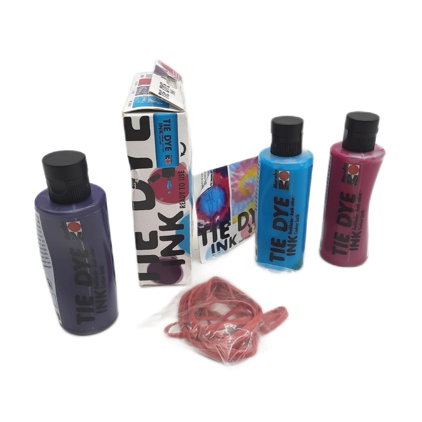 Marabu Batikfarben Bastelset Farbset TIE DYE INK Trend Farben auf Wasserbasis für Textilien