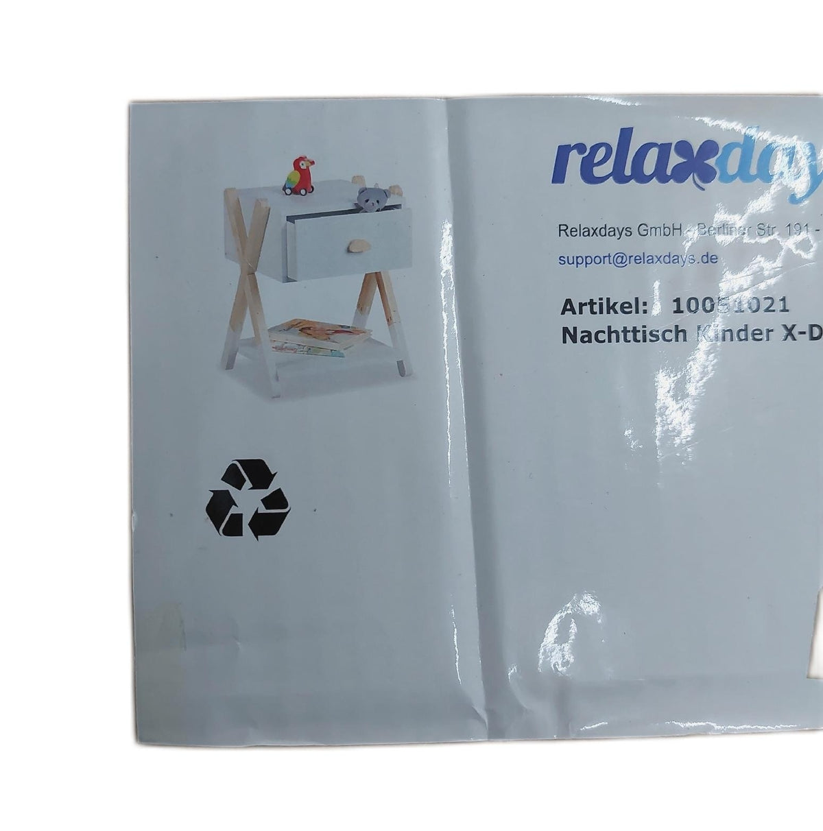 Relaxdays Nachttisch Kinderzimmer mit Schublade 42x34x32 cm Defekt