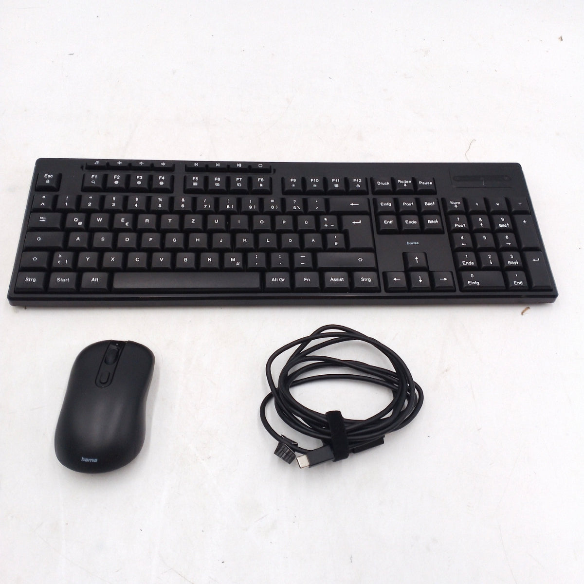 Hama Tastatur Maus Set CKM 200 ergonomisch leise Tasten USB C Kabel fehlt