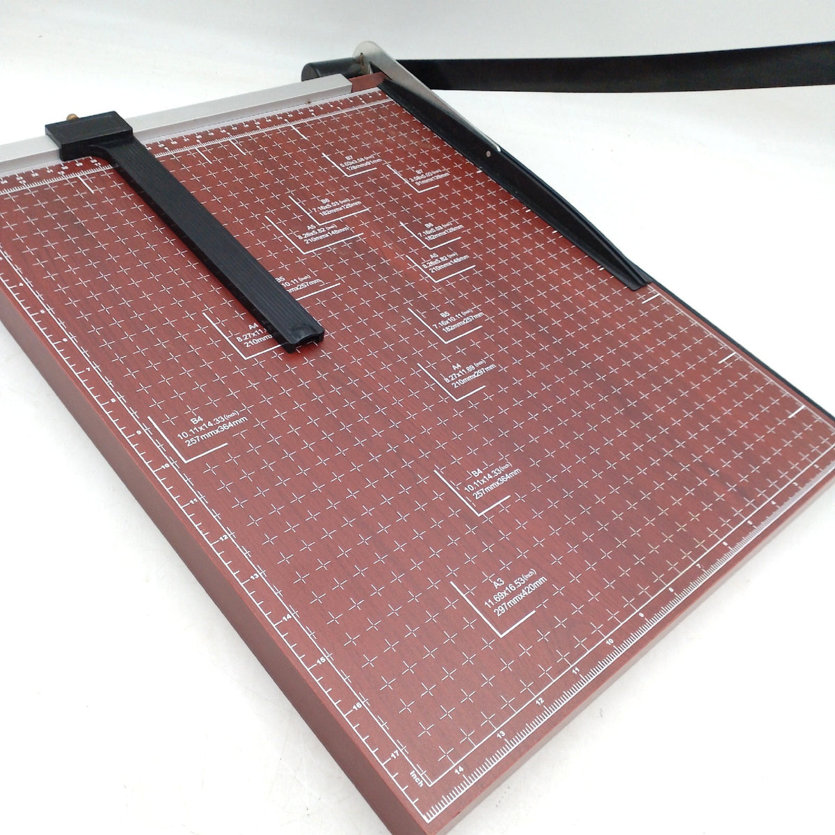 Nictemaw Professioneller A3 Papierschneider 55 cm Holzrahmen ergonomischer Griff 10 Blatt
