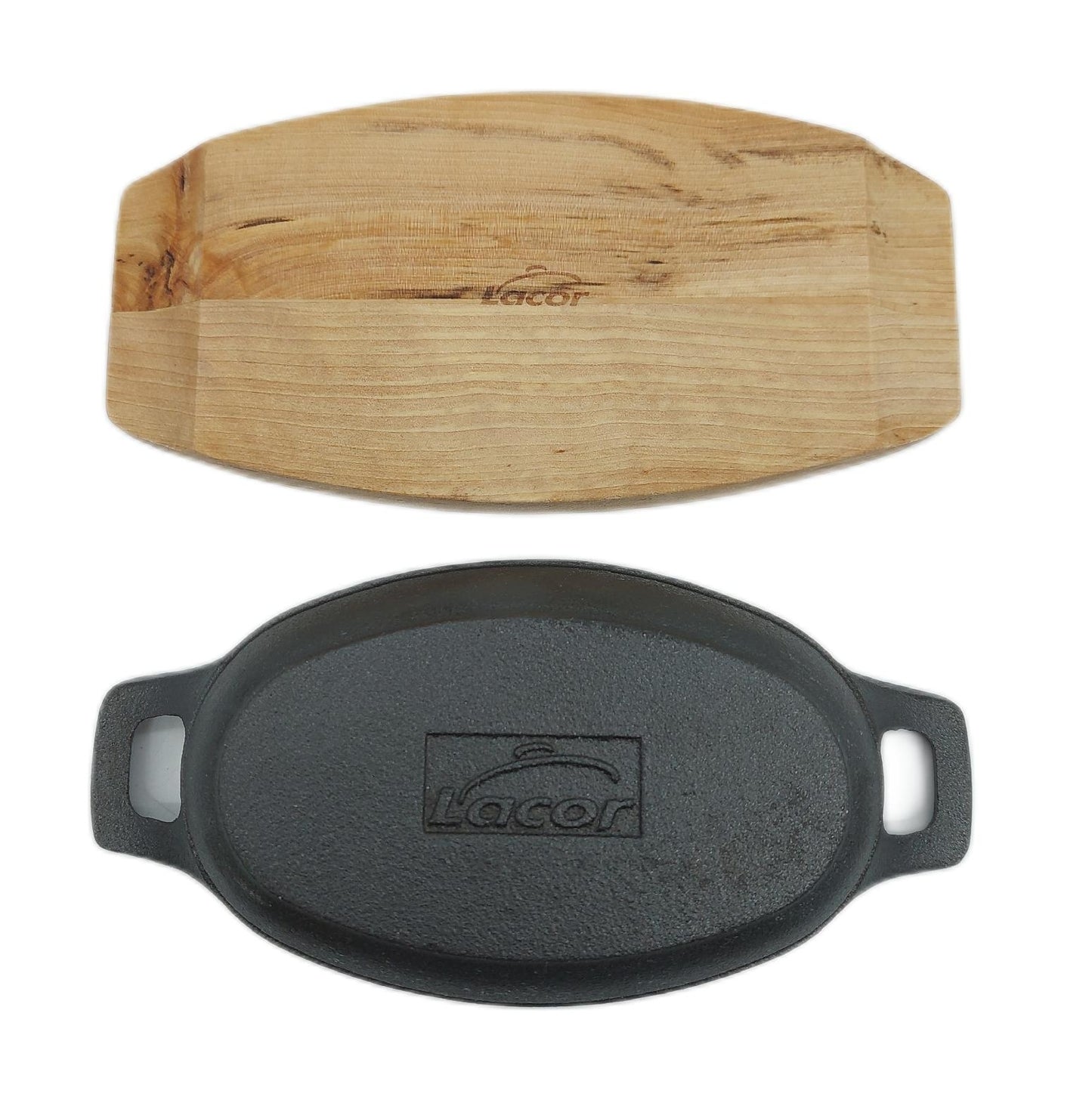Lacor Pfanne Kochgeschirr Gusseisen oval Magma Grillpfanne Schwarz vielseitig robust